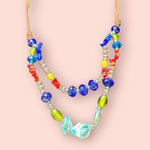 MitIt Double Leather Beaded Necklaces wear Long or Short